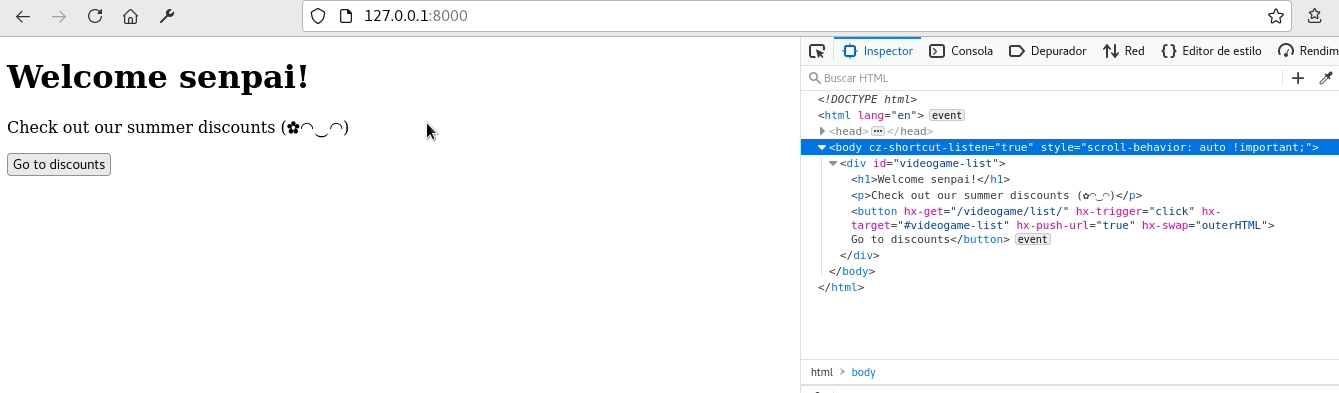 Htmx rendering a web application