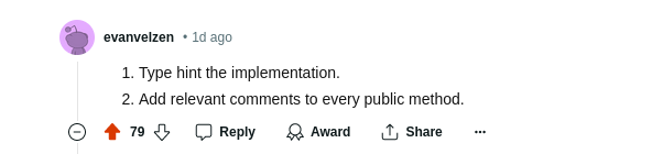 Comment with more support on how to improve Django