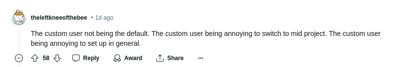 Second comment with most support on how to improve Django