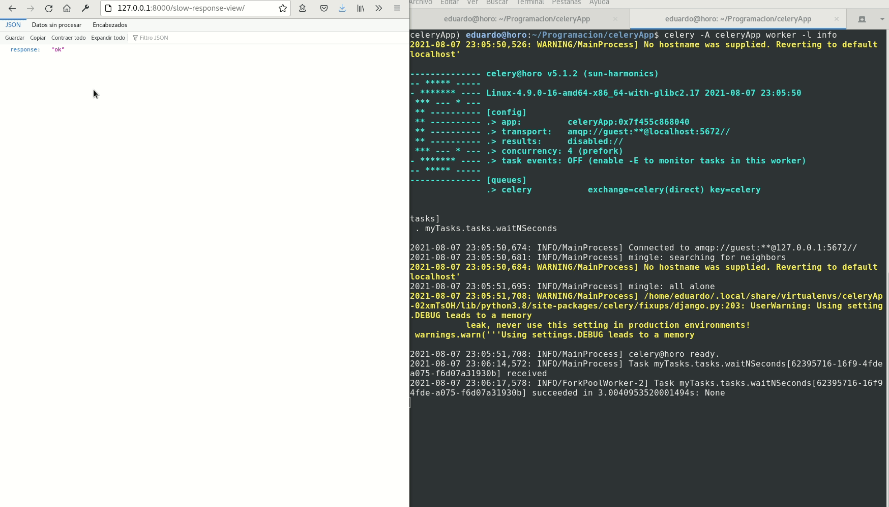 Celery preventing time-consuming task from delaying server response