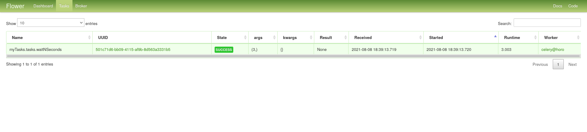 Flower specific task panel