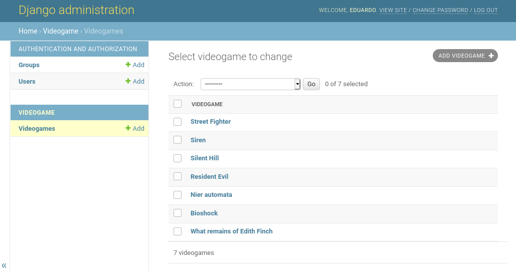 django administration panel