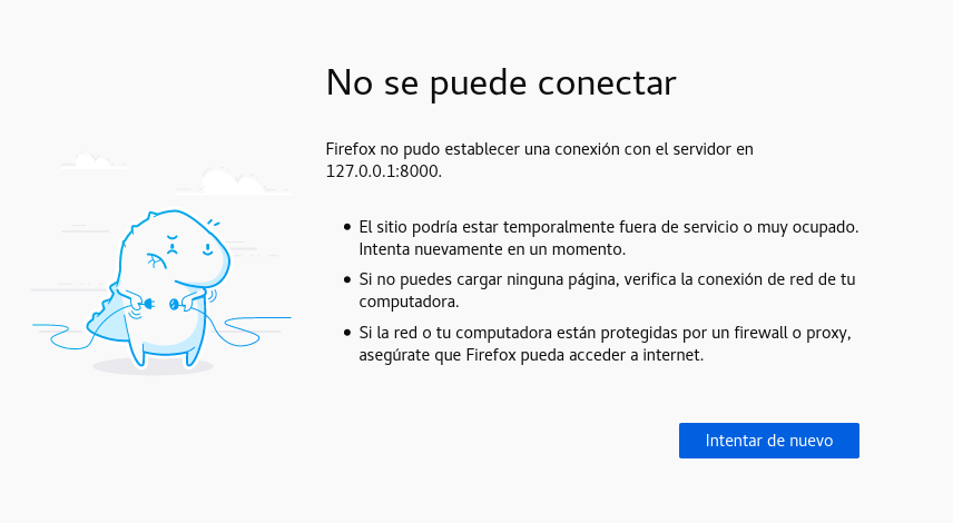 Firefox connection error page