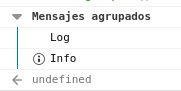 Printout of a group with console.group in console