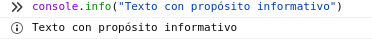 Print with console.info in console