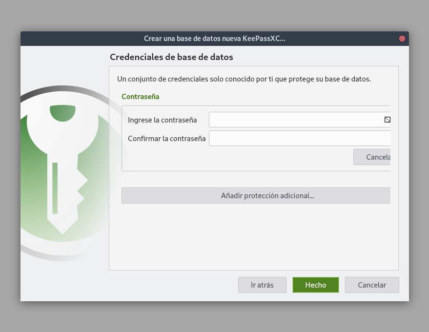 Create a password in keepassxc