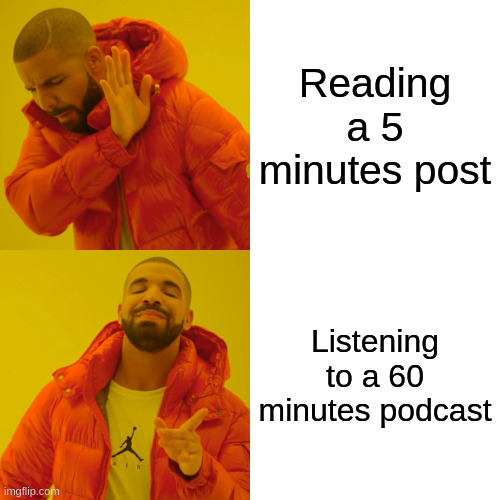 People often prefer audio-visual content over text