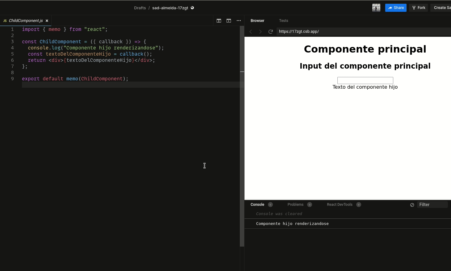 Removing memo from child component causes renderings