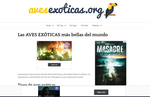 Aves exoticas is a perfect example of a web site with good seo but awful UI